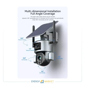 Camera solaire double speed dome 360